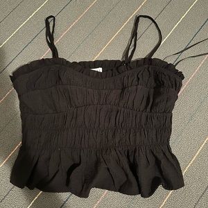 black ruffle top, size small